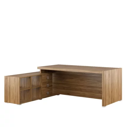 Стол письменный на опорной тумбе, левый SOL29711203 Орех_0