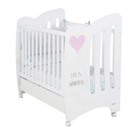 Кровать Micuna Wonderful 120x60 White/Pink_0