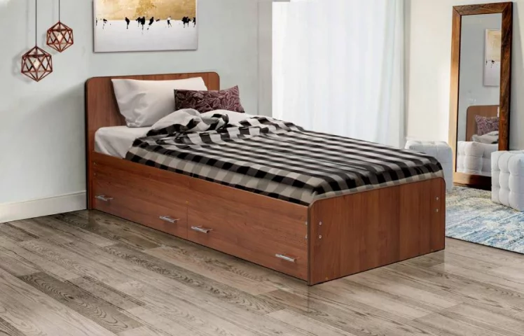 Кровать с ящиками на уголках №5 ЛДСП 800*2000 Бук_0