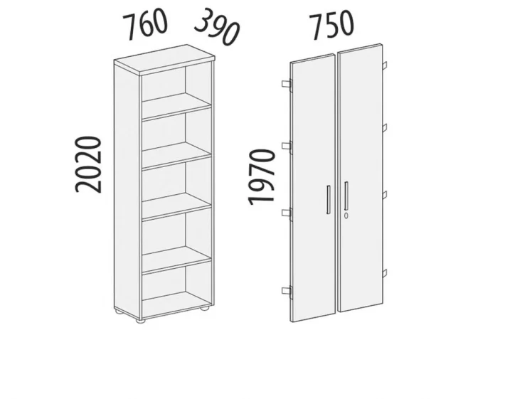 Стеллаж закрытый Альфа 64 131 Дуб Кронберг_3