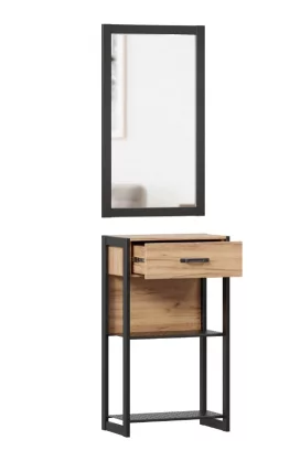 Тумба с зеркалом Техно ЛД 01 Дуб Золотой Черный_1