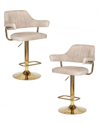 Стул барный DOBRIN CHARLY GOLD (бежевый твид (LEO26)) 2 шт_0