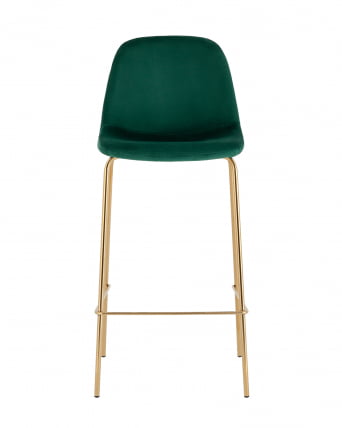 Стул барный Валенсия SN золотые ножки велюр Зеленый_1