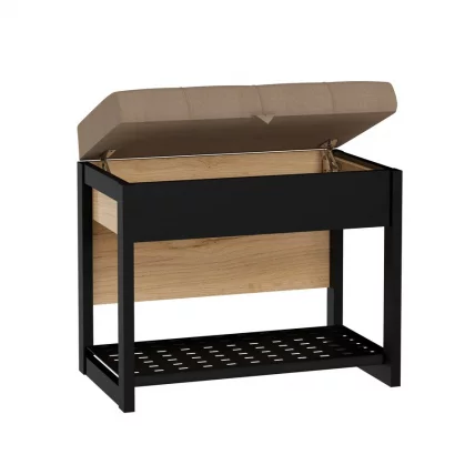 Вешалка с банкеткой Техно ЛД 02 Дуб Золотой Черный_6