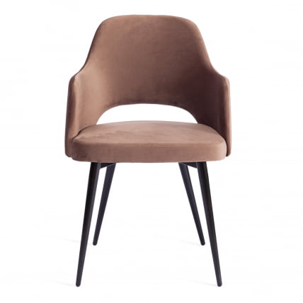 Кресло VALKYRIA 2 (mod. 718) ткань/металл, 55х55х80 см, высота до сиденья 48 см, коричневый barkhat 12/черный_4