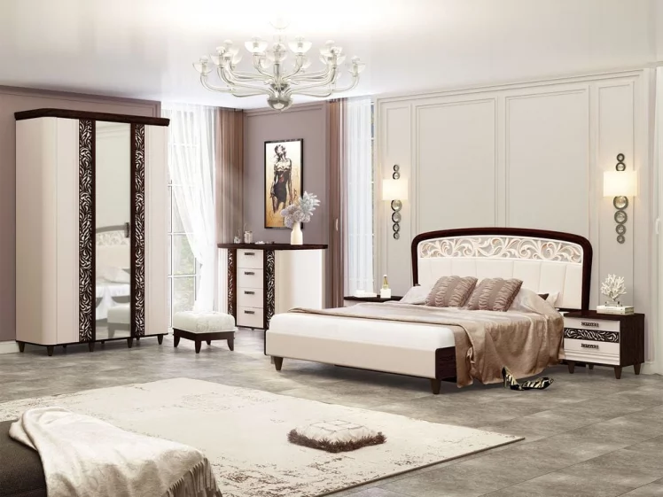 Комод Катрин 92.20 Дуб венге Белый песок Браун вуд_8