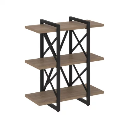 Стеллаж на регулируемых опорах - 3 полки LOFT VR.L-MST.O-3.4V Металл черный Дуб Аризона_0