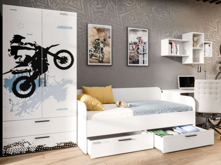 Шкаф комбинированный Мотокросс ЛД 535.040.000 Серый шелк с фотопечатью_5