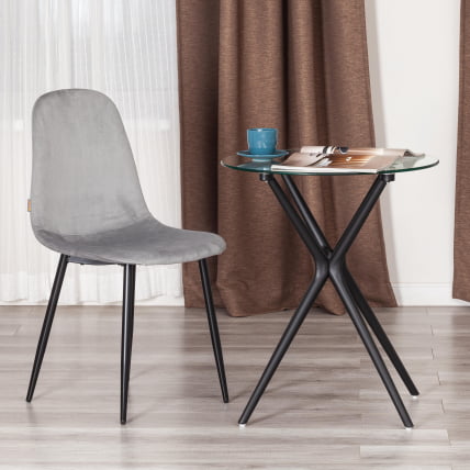 Стул BREEZE (mod. JSC-58) Велюр/металл , 44 х 53 х 86 см, grey (серый) HLR 19 / черный_8