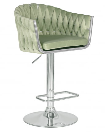 Стул барный DOBRIN MARCEL Пудрово-мятный велюр MJ9-87_0