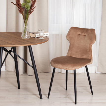 Стул ROBOCOP (mod. DC0128) вельвет/металл, 57 х 46 х 85 см , коричневый (HLR11)/черный_9