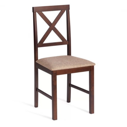 Стул обеденный Хадсон/Hudson (2 шт.в упаковке) дерево гевея/мдф, cappuccino (темный орех), ткань кор.-зол. (1505-9), 44x42x89 см_0