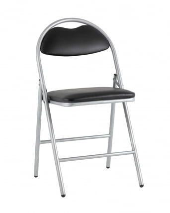 Стул складной Hagen chrome экокожа Черный_0