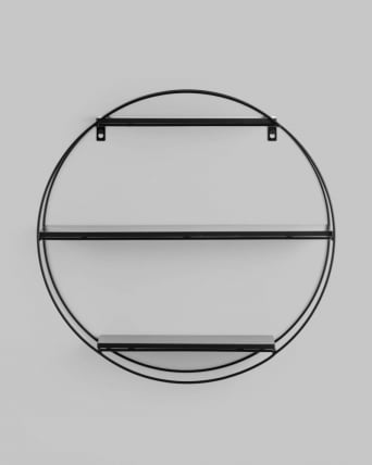 Полка Luna черная Черный мрамор_5