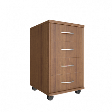 Тумба подкатная (4 ящика, с замком) Riva А.ТМ-4F Орех Гварнери_0