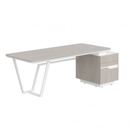 Стол руководителя правый Line СФ-571101.1 Дуб серый Белый_0