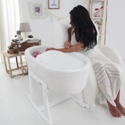 Кресло-качалка Micuna Wing/Flor white/white искусственная кожа_5