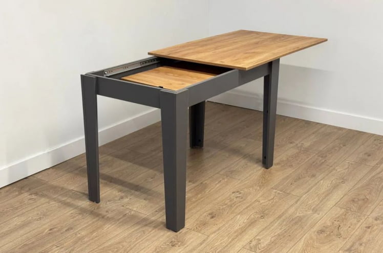 Стол обеденный раздвижной Цезарь дуб крафт золотой/графит_8