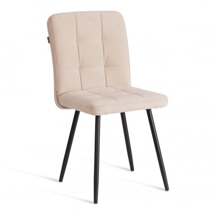 Стул обеденный Medeo LT, велюр, бежевый/черный, 7, 45х56х89 см_0
