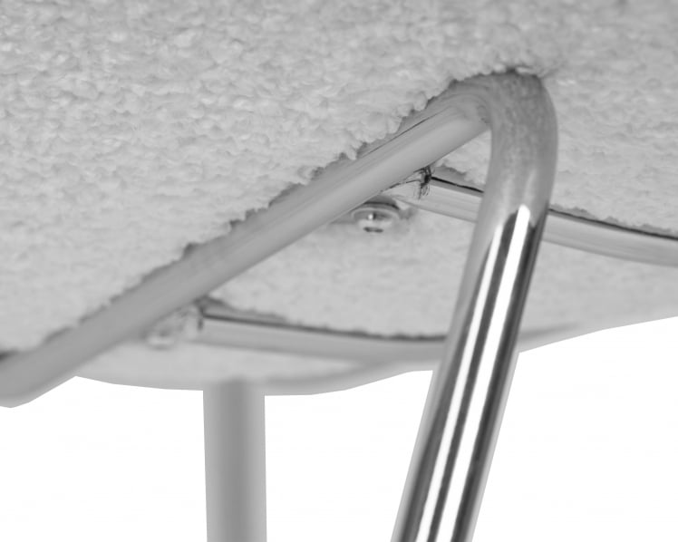 Кресло дизайнерское DOBRIN EMILY (белый (букле) ткань , хромированная сталь)_7