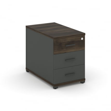 Тумба опорная приставная с 3-мя ящиками CONCEPT CN.TGO-001 B/W Дуб Мали Антрацит_0
