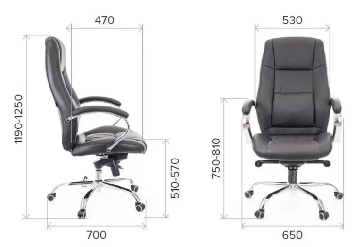 Кресло руководителя Kron M кожа Черный_4