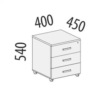 Тумба 3 ящика с замком Альфа 64.47 Дуб Кронберг_1