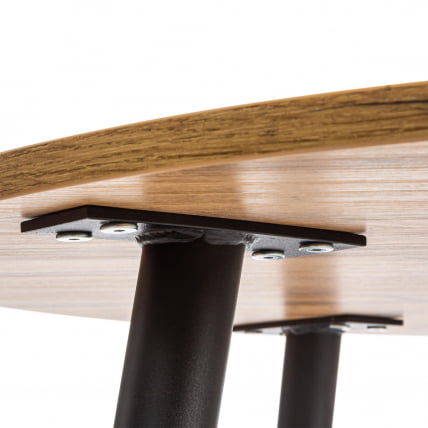 Стол URANUS ЛДСП/металл, 90x90x77 см, Дуб вотан/Черный_4