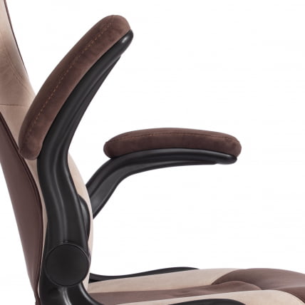 Кресло офисное BAZUKA флок , коричневый/бежевый/коричневый перфорированный, 6/7/6/06_8