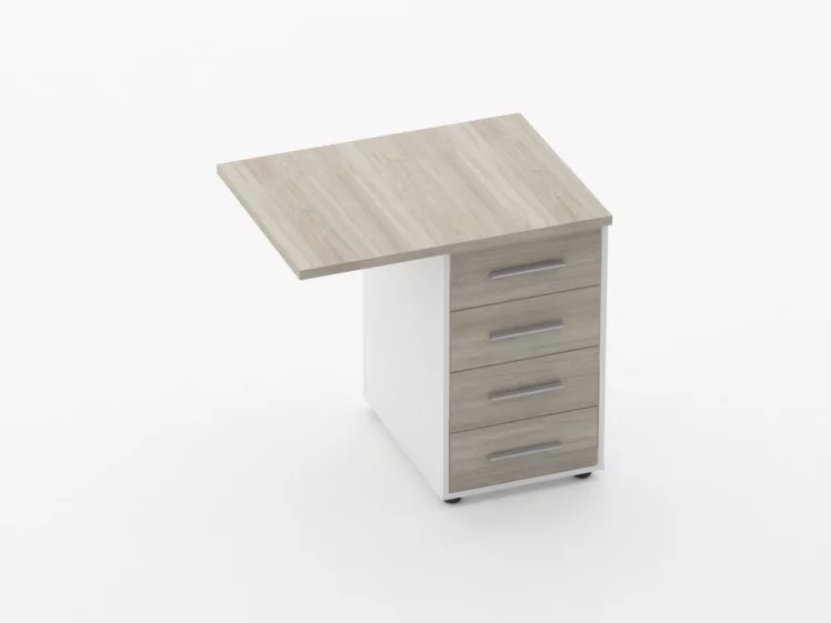 Тумба приставная Deka 9.05.08 Дуб Сантана светлый/Белый_0