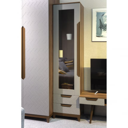 Шкаф витрина Сканди (ВИ) Грей_1