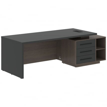 Стол руководителя правый VELION VCT 2390 R Яшма черный Дуб Сильвер_0