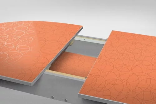 Стол обеденный Универсальный 32мм ХРОМ мет.напр. 3 кат. 103 2007 цветы ЛДСП серый_2