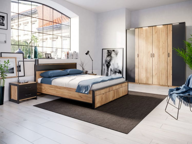 Шкаф двухстворчатый с паспарту Техно 03 Дуб Золотой_3