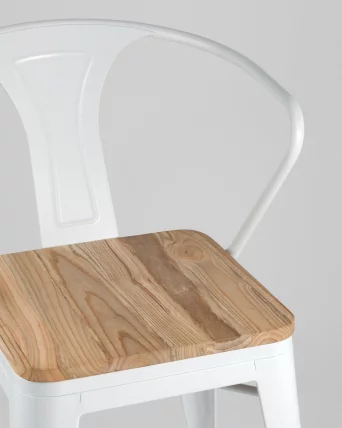 Стул с подлокотниками ТОЛИКС АРМ ВООД Белый / TOLIX ARM WOOD_8