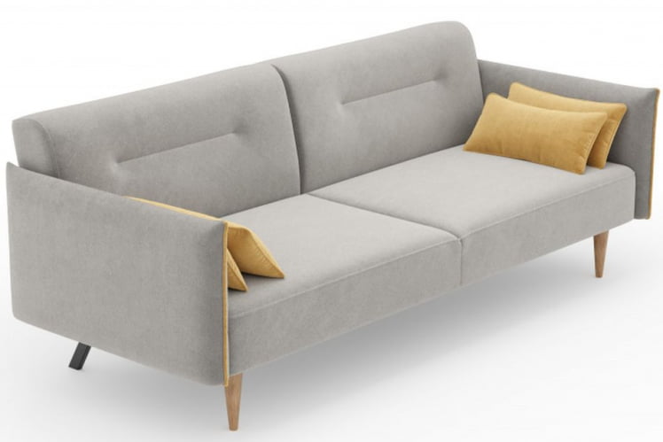 Диван трёхместный Протей ЛД 309.010.000 Светло-серый Горчичный_2