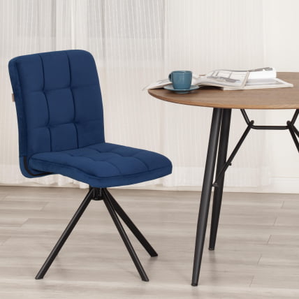 Стул обеденный Medeo поворотный механизм 360, велюр, Blue (синий)_12