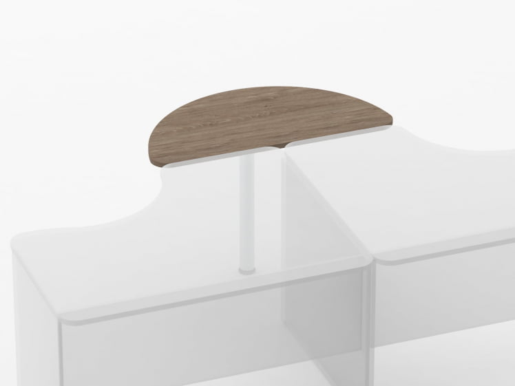 Приставка-полукруг для двух угловых столов Glassy 2.20 Дуб Верцаска_1