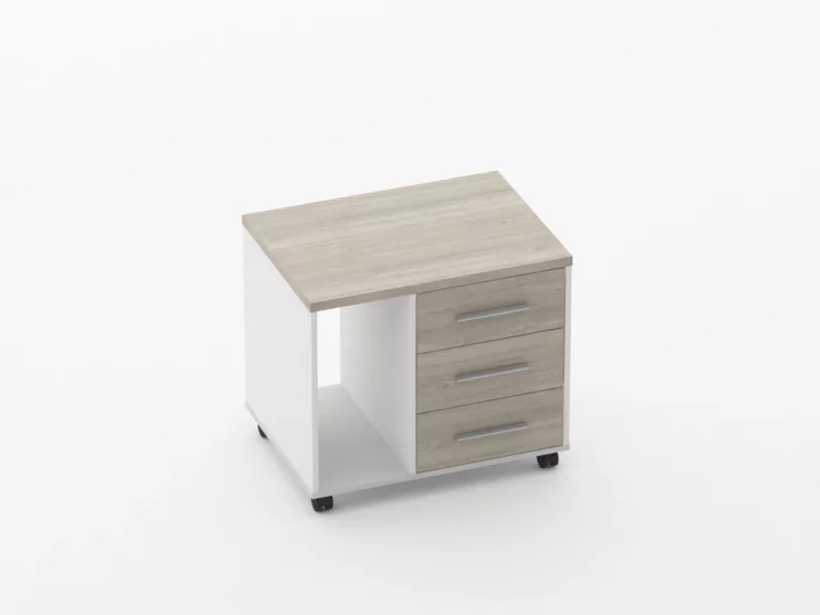 Тумба подкатная с нишей Deka 9.05.02Л Дуб Сантана светлый/Белый_0