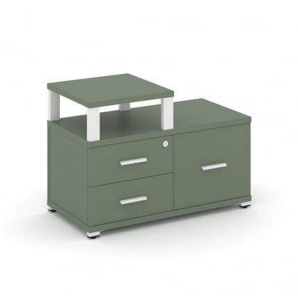 Тумба приставная сервисная с надставкой узкой CONCEPT CN.TSR-002 B/W Кобо Белый_0