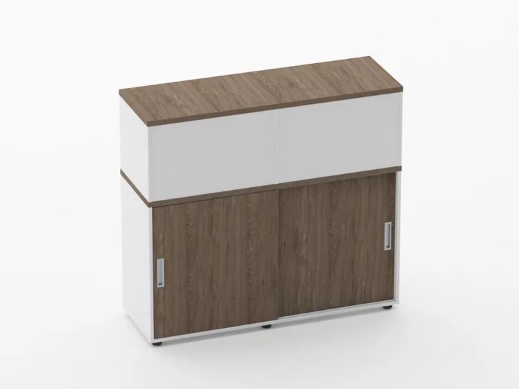 Тумба комбинированная высокая для рабочего модуля Deka 9.04.125 Дуб Верцаска/Белый_0