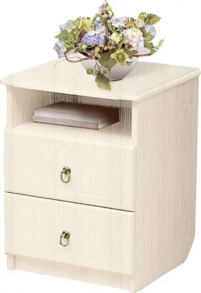 Тумба прикроватная Ивушка-5 с выдвижными ящиками  Дуб беленый Туя светлая_0