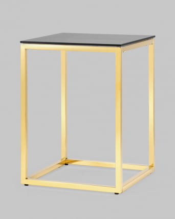 Журнальный стол ТАУН 40x40 Золото (стекло smoke)_1
