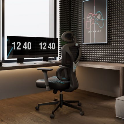 Эргономичное компьютерное кресло (для геймеров) Eureka Norn, Blue_11