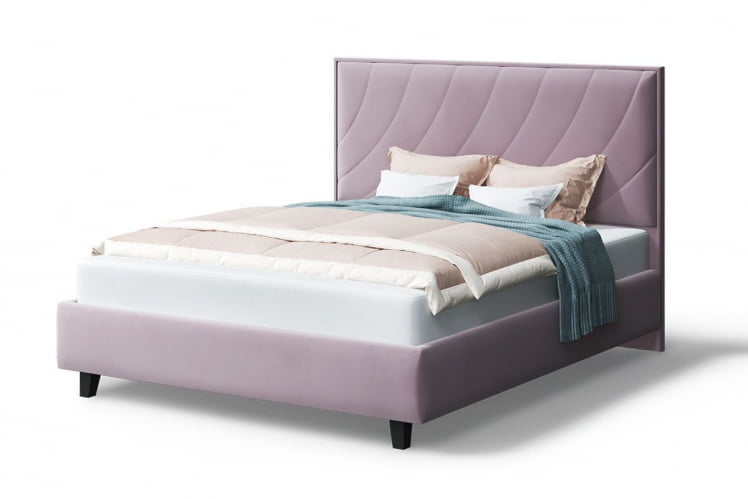 Кровать СОФИЯ 2000*1200мм (на опорах), велюр NEO 15 (лиловый), (б/основания, б/матраса)_0