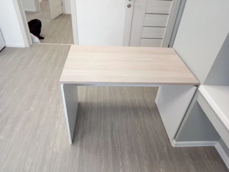 Стол прямой Deka ЛДСП каркас 75.06.10 Дуб Сантана светлый/Белый_2