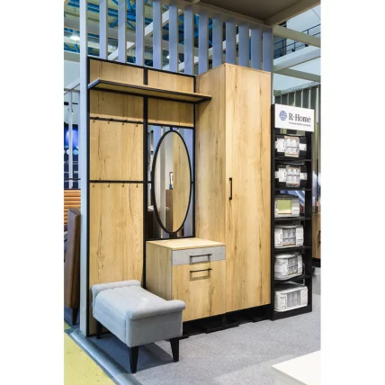 Панель для прихожей с вешалкой Loft (В) Дуб Натур_7