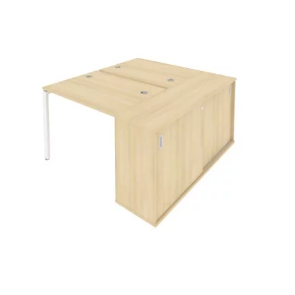 Рабочая станция с опорным шкафом-купе Metal SystemБ.Б.РС-СШК-1.1 Акация/Белый_0