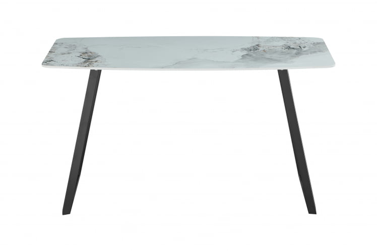 Стол обеденный Vermont 140*80 см керамика светлая ножки черные_1