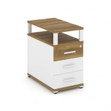 Тумба приставная с 3-мя ящиками и надставкой CONCEPT CN.TGP-001 B/W Сандал Янтарный Белый бриллиант Белый_0